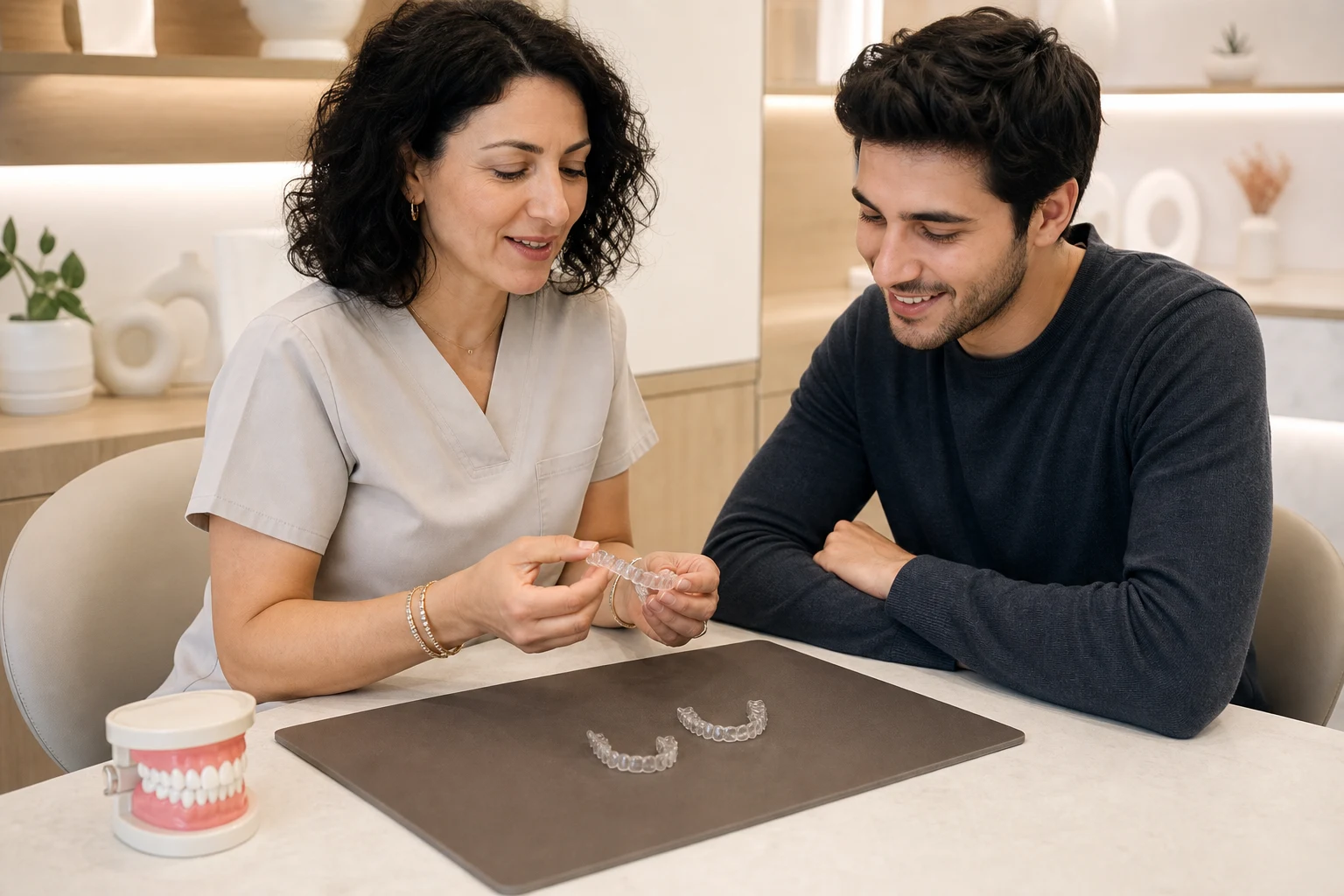 Sıralı şeffaf plakların ilerleme kontrolünde değerlendirilmesi