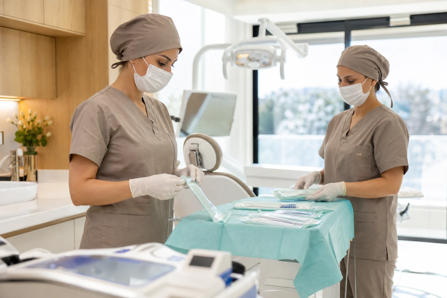 Dental tedavi alanında steril malzemelerin işleme hazırlanması
